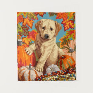 Tapete De Parede Labrador Cujo Retriever Puppy Colheita de outono