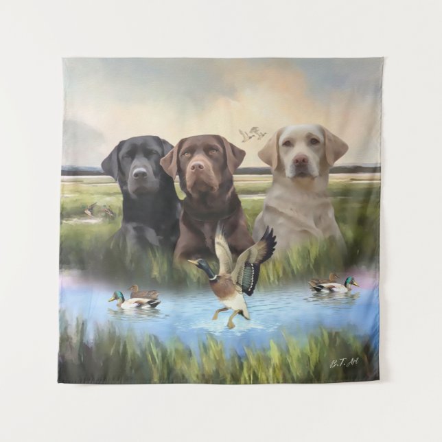 Tapete De Parede Labrador Retrievers, (Cães de caça)  (Frente)