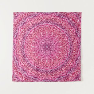 Tapete De Parede Laço bonito do boho da mandala cor-de-rosa do zen