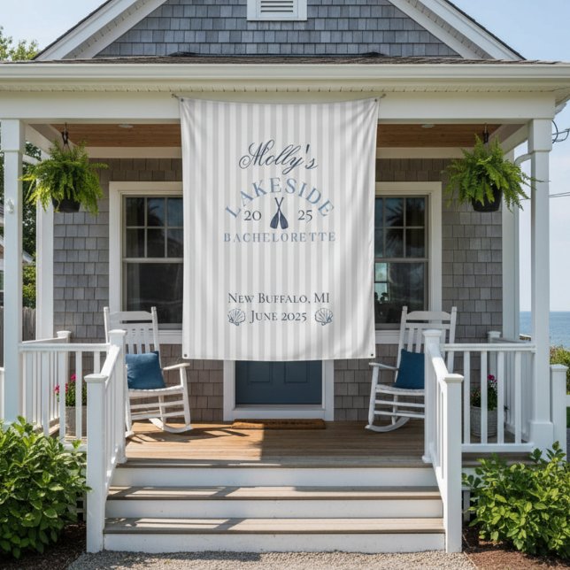 Tapete De Parede Lago Bachelorette Weekend Blue Itinerário Marítimo (Kick back at the lake with this coastal Lake Bachelorette Weekend Blue Nautical Tapestry sign!)