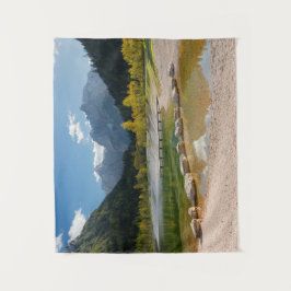 Tapete De Parede Lago Jasna nos Alpes eslovenos no outono