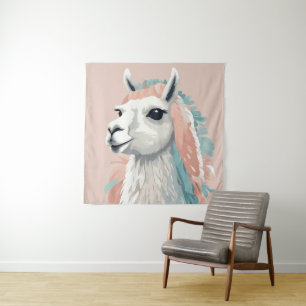 Tapete De Parede Lama bonito com pele colorida na cabeça