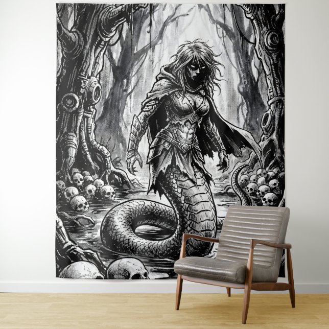 Tapete De Parede Lâmia a Rainha Serpente das Caveiras (In Situ)