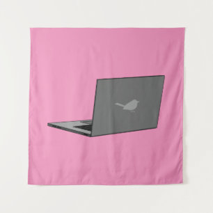 Tapete De Parede Laptop com a cinza do logotipo Bird
