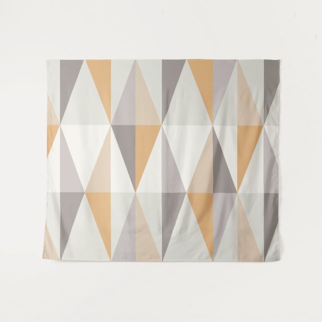 Tapete De Parede Laranja dos triângulos modernos do século médio (Frente (Horizontal))