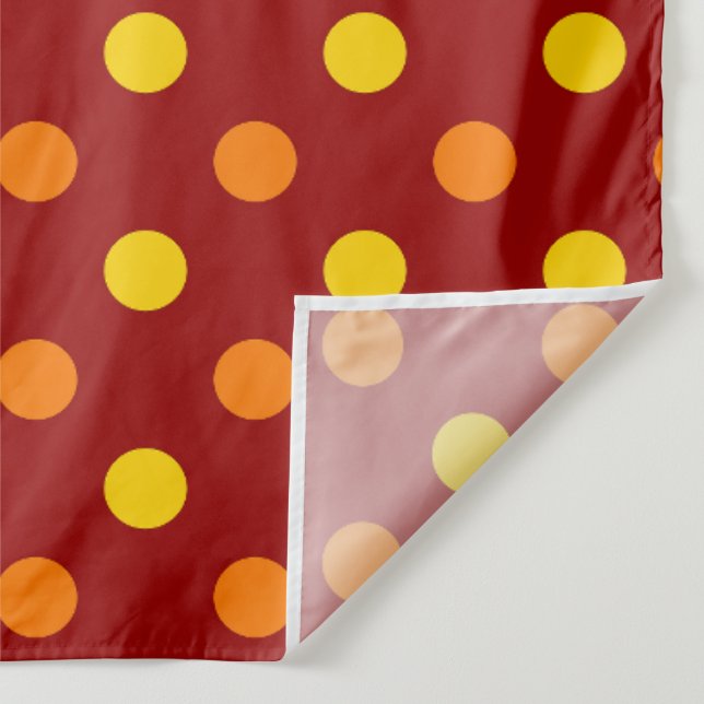 Tapete De Parede Laranja e Amarelo Bolinhas em Vermelho (Detalhe)
