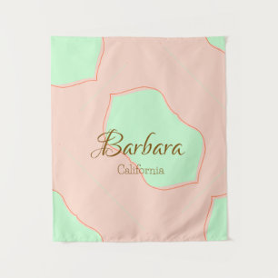 Tapete De Parede Laranja verde pastel boho adicionar nome lugar rús