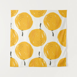 Tapete De Parede Laranjas aquarelas fruta ilustração manual pinta