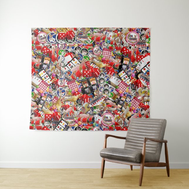 Tapete De Parede Las Vegas Icons ~ Gamblers Delight Tapestry (In Situ (Horizontal))