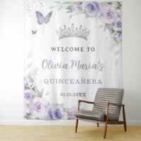 Lavanda Roxo Floral Quinceañera Noiva Boas-Vindas