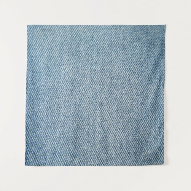 Tapete De Parede Lave com ácido jeans azuis, textura denim. (Frente)