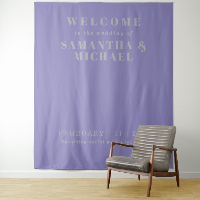 Tapete De Parede Lavender Silver Welcome to the wedding (In Situ)
