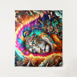 Tapete De Parede Leão Steampunk