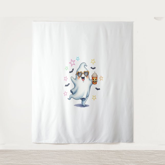 Tapete De Parede Legal Vibes do Halloween do Fantasma (Frente)