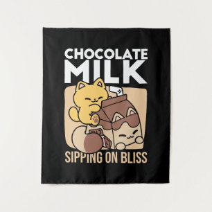 Tapete De Parede Leite de Chocolate Bebendo Felicidade – Comida de