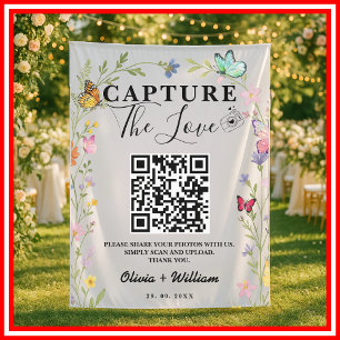 Tapete De Parede Lembrança de Flor Silvestre   Código QR 'Capture O