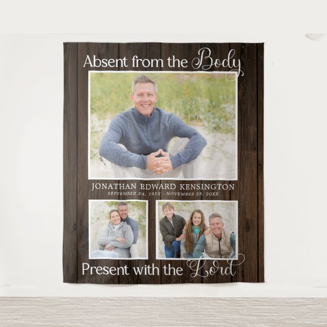 Tapete De Parede Lembrança de Foto de Funeral Cristão Memorial (Frente)