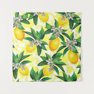 Tapete De Parede Lemon Fantasy: Padrão Floral Criativo