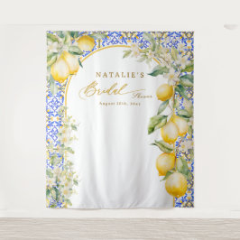 Tapete De Parede Lemon Mediterranean Bridal Shower Backdrop Photo