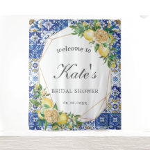 Lemon Mosaic Tiles Festa de Noivado Bem-vindo Fund