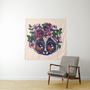 Tapete De Parede Lemur floral doce