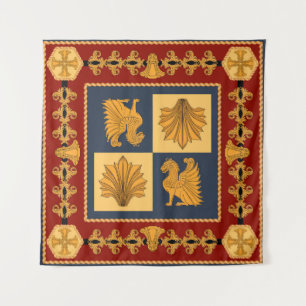 Tapete De Parede Leões ouros: Art Nouveau cachecol design