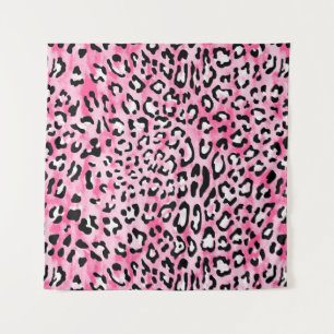 Tapete De Parede Leopa cor branca rosa, sem costura, desenhada à m