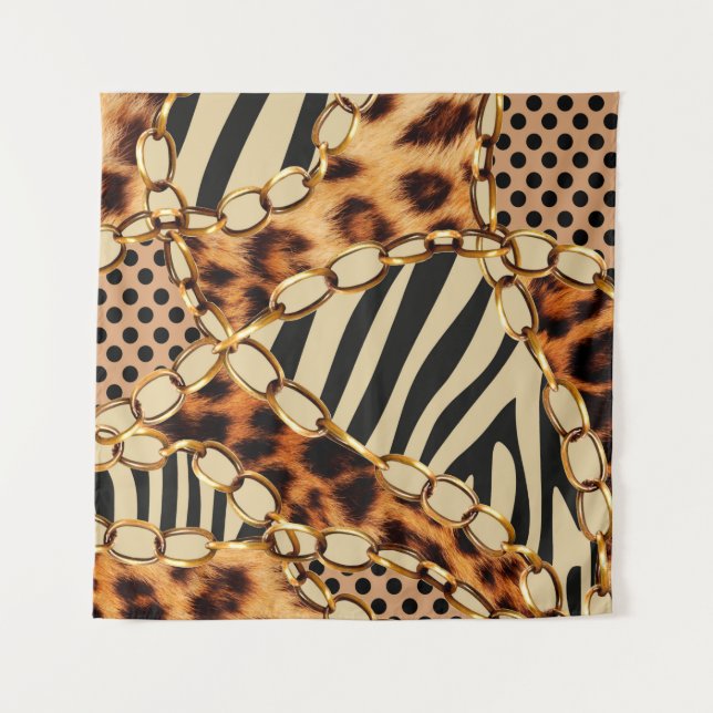 Tapete De Parede Leopard Pattern, Leopard Print, Animal print,  (Frente)