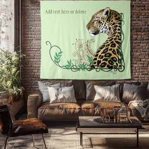 Tapete De Parede Leopard Wild Cat Henna Verde