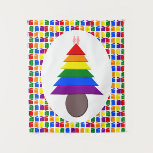 Tapete De Parede Lésbicas Árvore de Natal Rainbow e Presentes