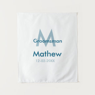 Tapete De Parede Letra do nome do padrinho azul marinho data mascul