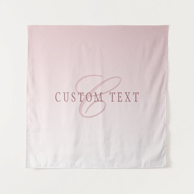 Tapete De Parede Letra Elegante e Monograma | Rosa Ombre (Frente)