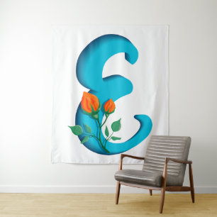 Tapete De Parede Letra maiúscula E monograma floral