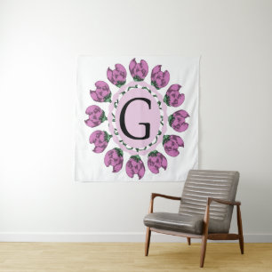 Tapete De Parede Letra maiúscula G monograma floral