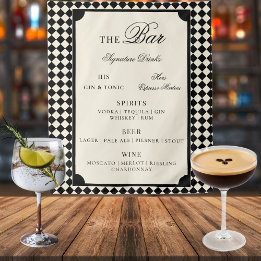 Tapete De Parede Letreiro de Menu de Bar de Casamento de Dinheiro A
