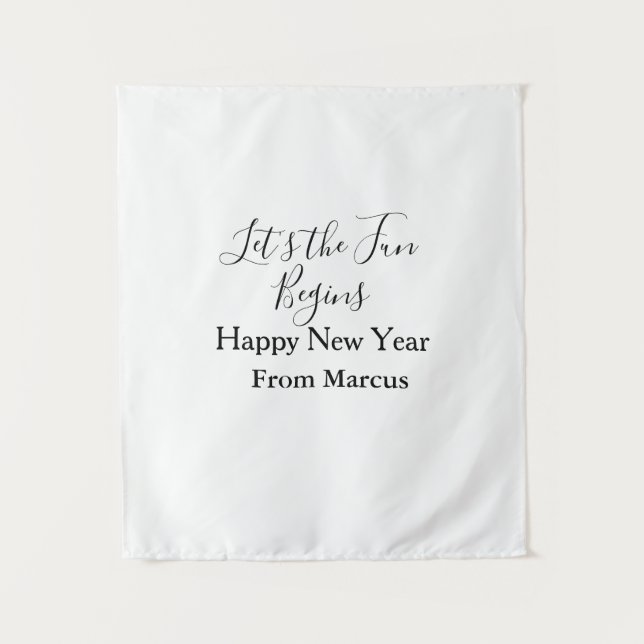 Tapete De Parede lets the fun begins happy new year name year simpl (Frente)