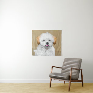 Tapete De Parede Lhasa Apso Puppy Painting - Arte De Cachorro Origi