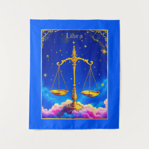 Tapete De Parede Libra Balança do Zodíaco em um Céu Cheio de Estrel