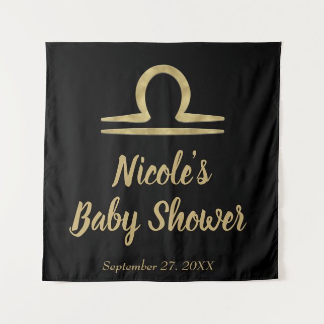 Tapete De Parede LIBRA Dourada setembro outubro Astrologia de anive (Frente)