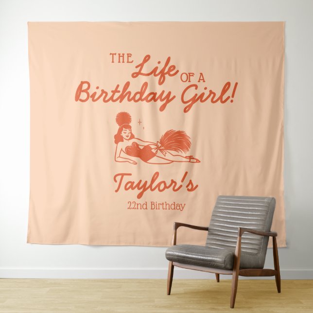 Tapete De Parede Life of a Birthday Girl Party Backdrop (In Situ (Horizontal))