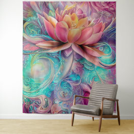 Tapete De Parede Linda Flor de Lotus Imital