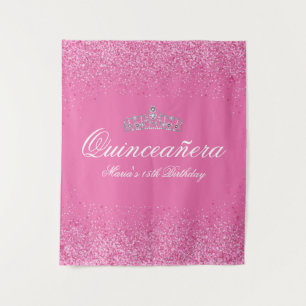 Tapete De Parede Linda Glitter Rosa Quinceanera