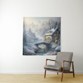 Tapete De Parede Linda paisagem de inverno da neve moderna