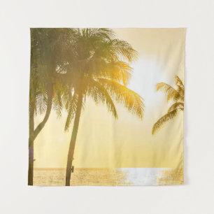 Tapete De Parede Linda paisagem do mar com silhueta c