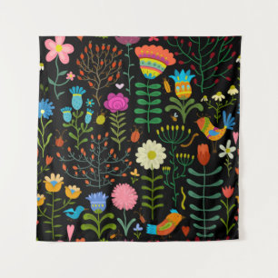 Tapete De Parede Lindas flores desenhadas à mão