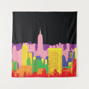 Tapete De Parede Linha Cria Urbana: Decoração do Arco-Íris Noturno.