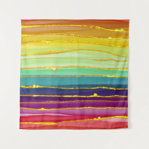 Tapete De Parede Linhas arco-íris: composição de luxo abstrato.