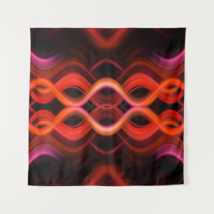 Tapete De Parede Linhas de onda vermelha geométrica design.