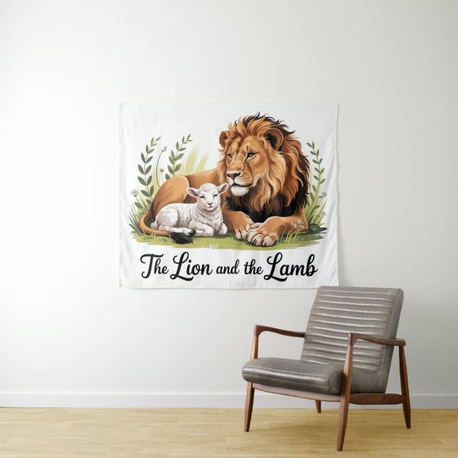 Tapete De Parede Lion and Lamb Tapestry (In Situ (Horizontal))