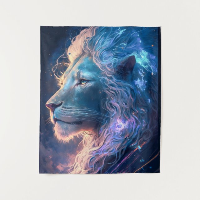 Tapete De Parede Lion Animal Portrait Painting Willife Outdoor (Frente)